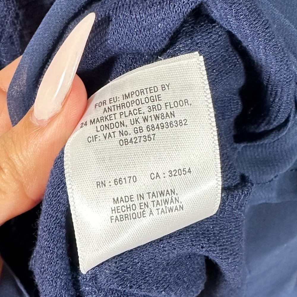 Anthropologie Deletta soledad navy keyhole blouse size M - Picture 4 of 8
